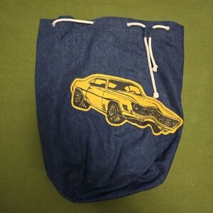 Gap Denim Tote Bag with Yellow Car Design